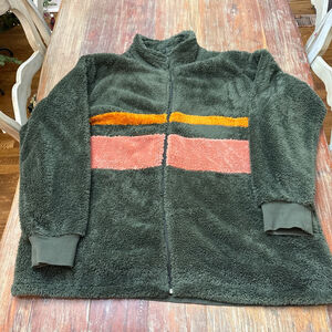 Evy’s Tree Hadley Green Striped Plush Jacket 2X